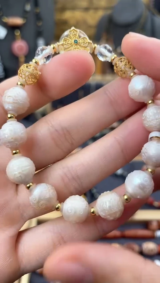 【闪购商品】淡水珍珠颈饰未镶嵌珍珠大黑天手串