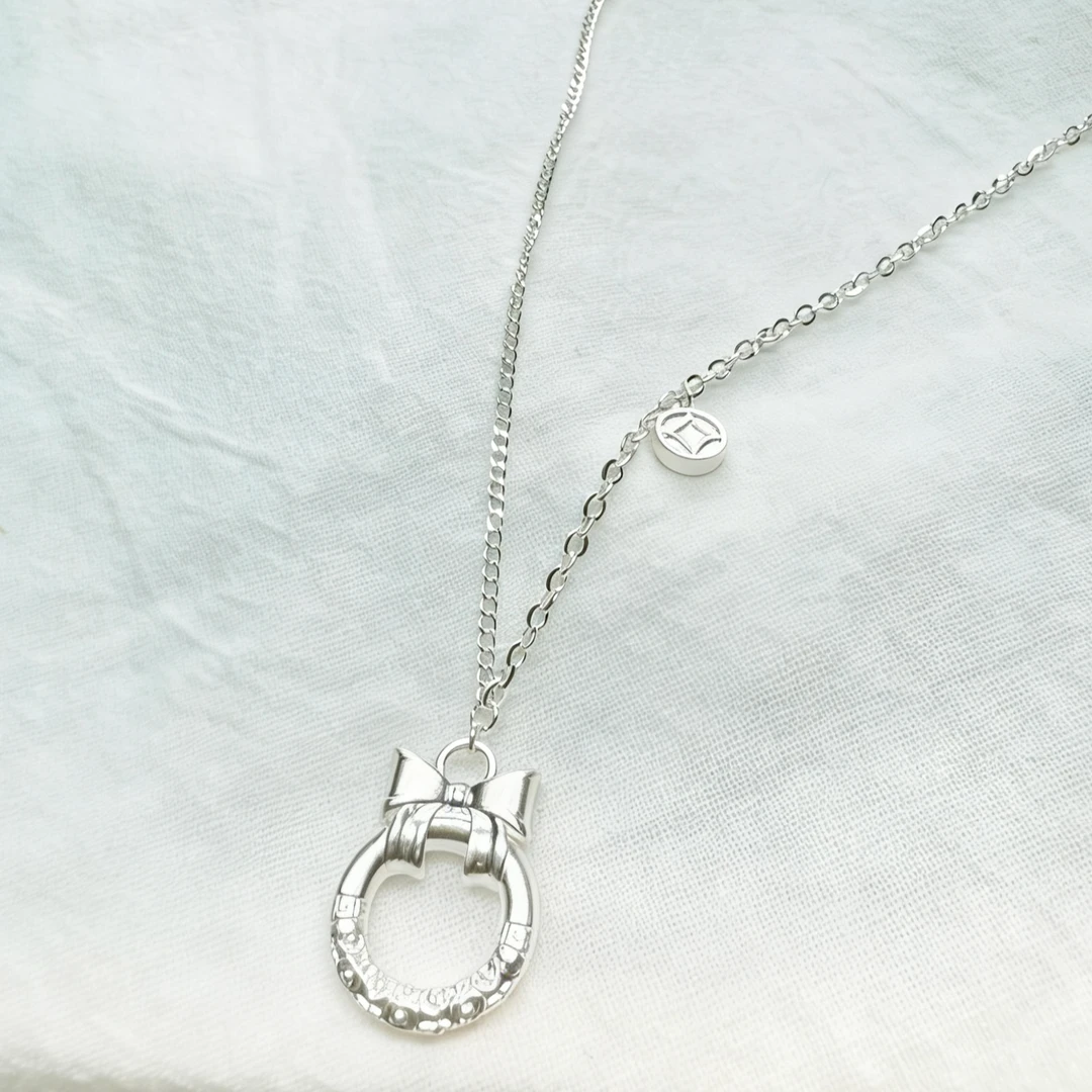 坠链均足银 【蝴蝶结祥云吊铜钱项链】足银999可爱轻奢时尚百搭坠链