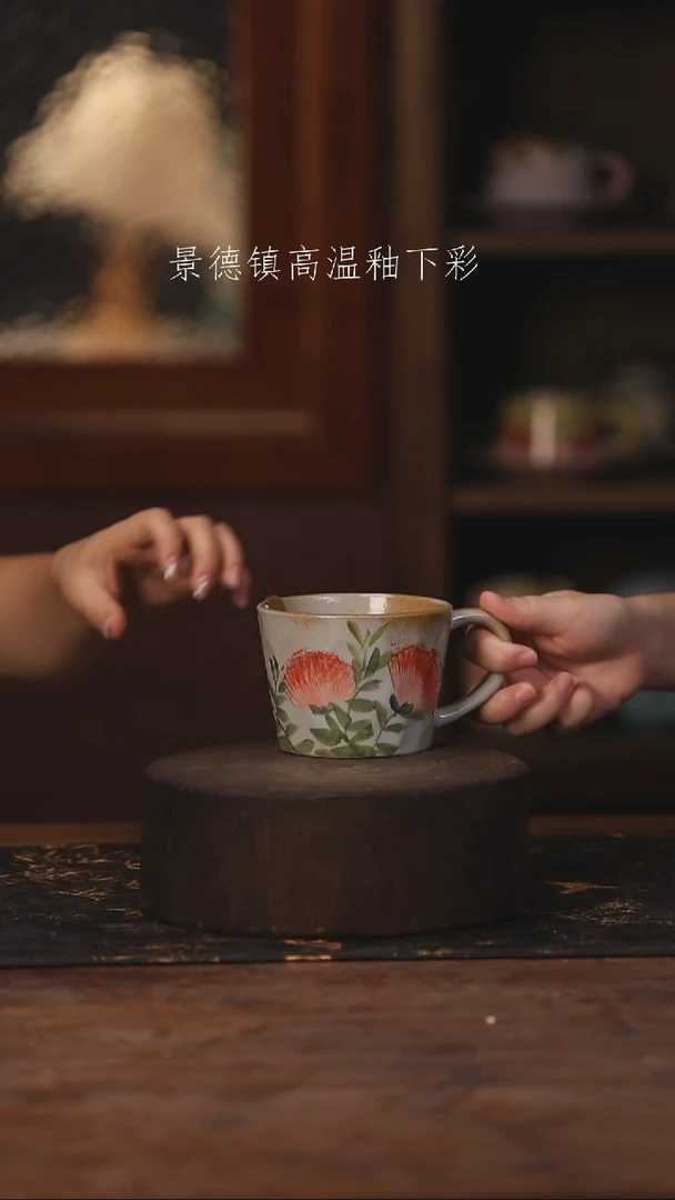 陶瓷景德镇高温釉下手绘陶瓷408