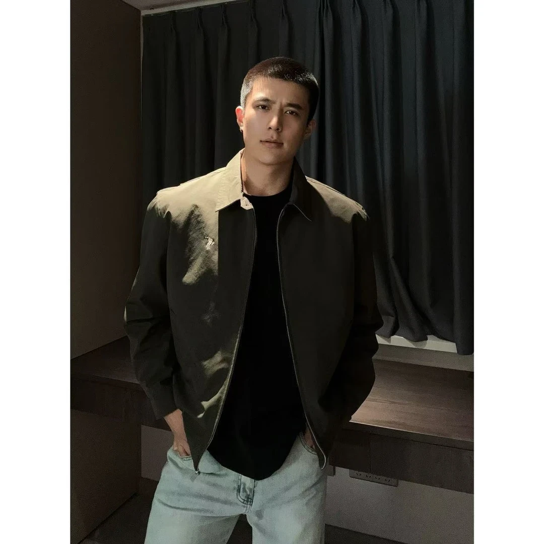 【西博】美式G9哈灵顿夹克外套百搭休闲立裁秋季翻领外套男款硬汉风