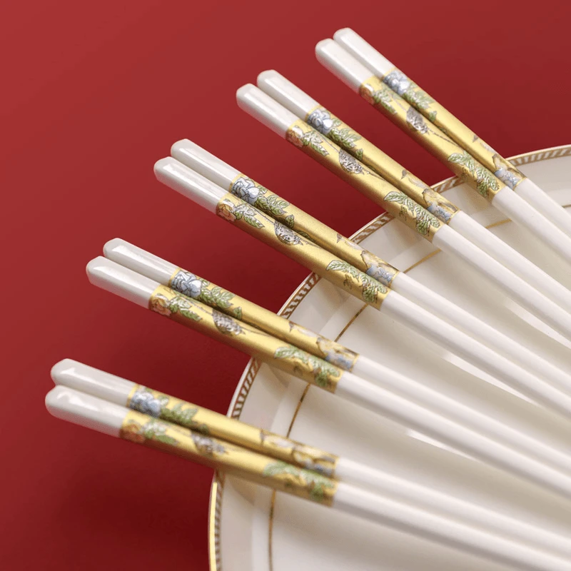 【春日焕新】琴瑟和鸣10双筷子+筷子筒珐琅彩新中式