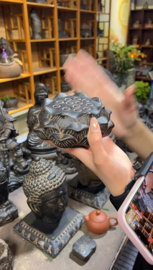 陶土【火山泥】莲蓬实心底座