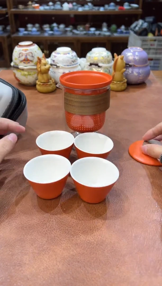 真的很便宜会开片的旅行茶具