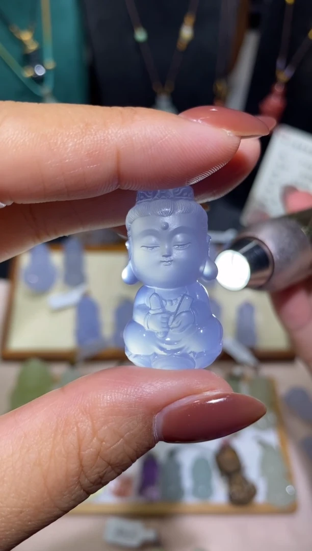 未镶嵌颈饰玛瑙/玉髓愿**神文殊宝宝佛