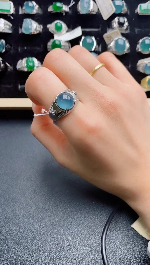 【闪购商品】翡翠戒指银S925镶嵌12122