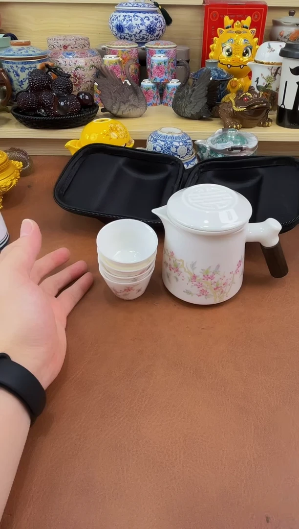 陶瓷茶具摆件旅行套组