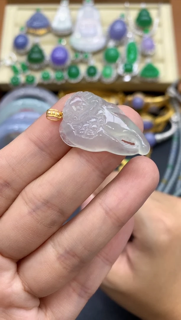 颈饰18K金镶嵌翡翠622-中国好珍宝