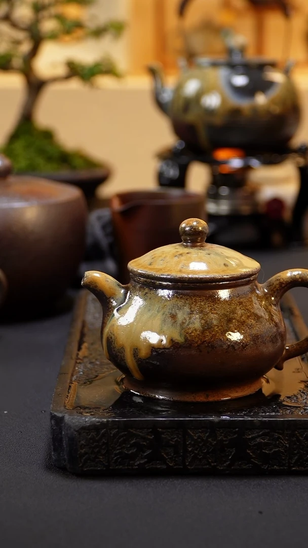 茶壶紫砂纯自然柴烧