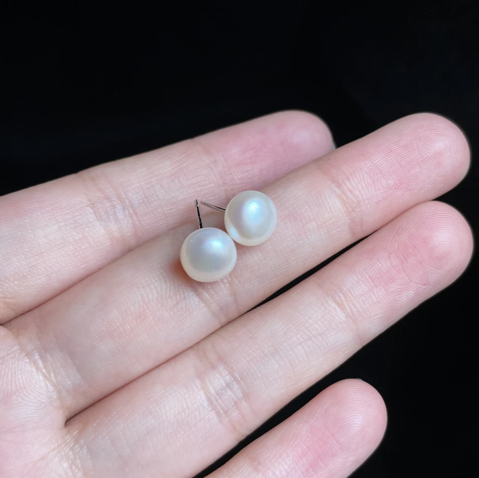 【玉总专属】925银淡水无核珍珠耳钉#B040367