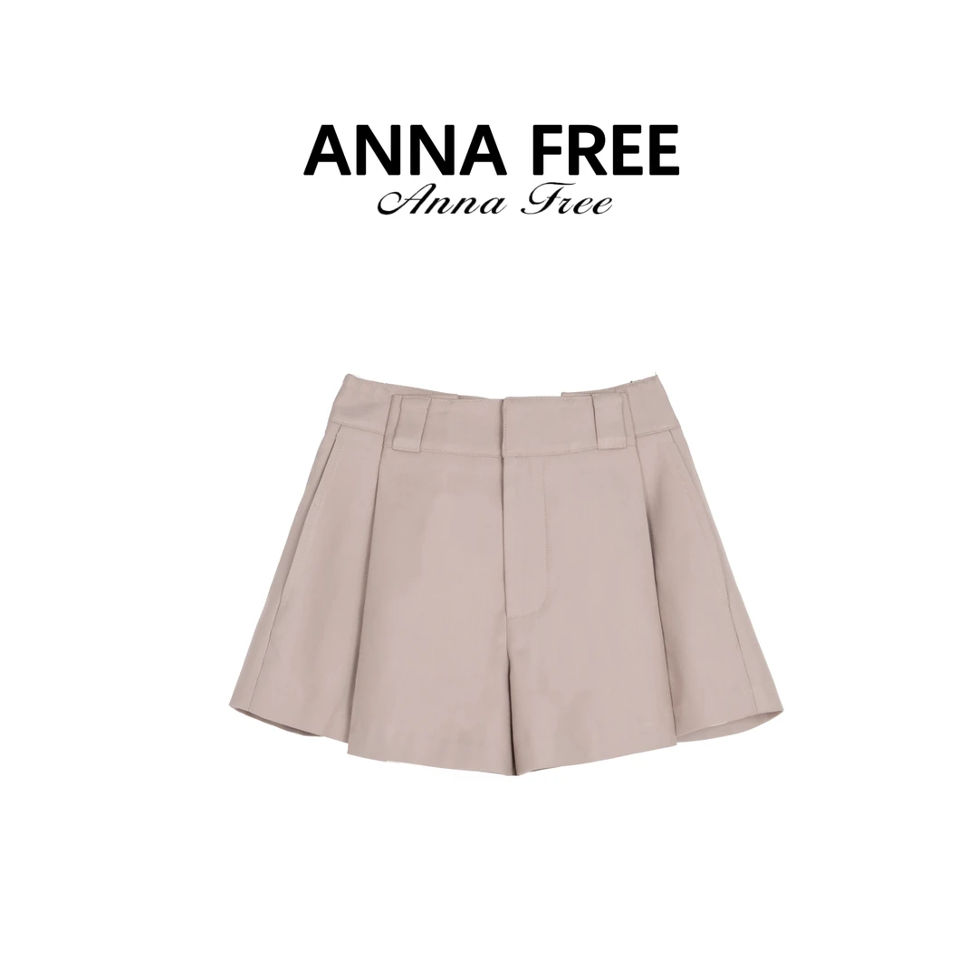 ANNA FREE 显瘦中高腰阔腿通用百搭短裤气质设计师ZCS25119