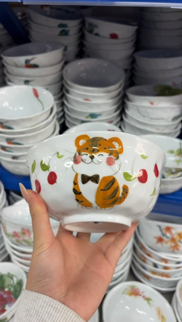 瓷片景德镇高温陶瓷食品级手绘釉中彩-捏捏碗