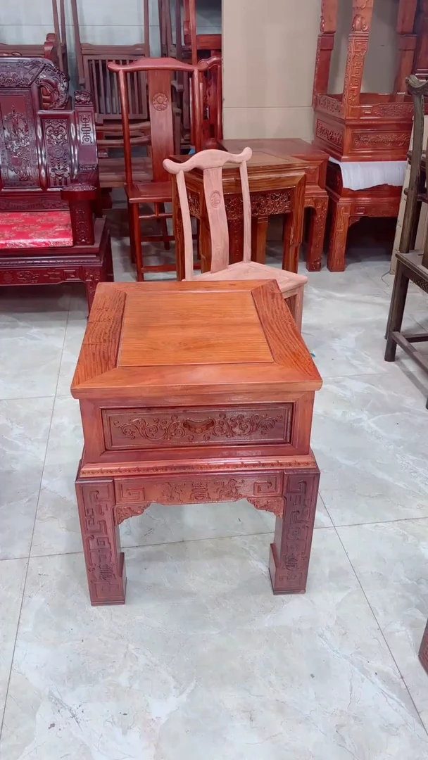 紫檀木类成套家具大果紫檀角几一对