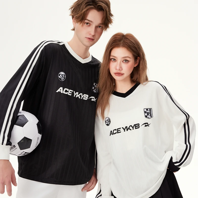 YKYB春季新款同色小条纹足球风长TY51NCT017