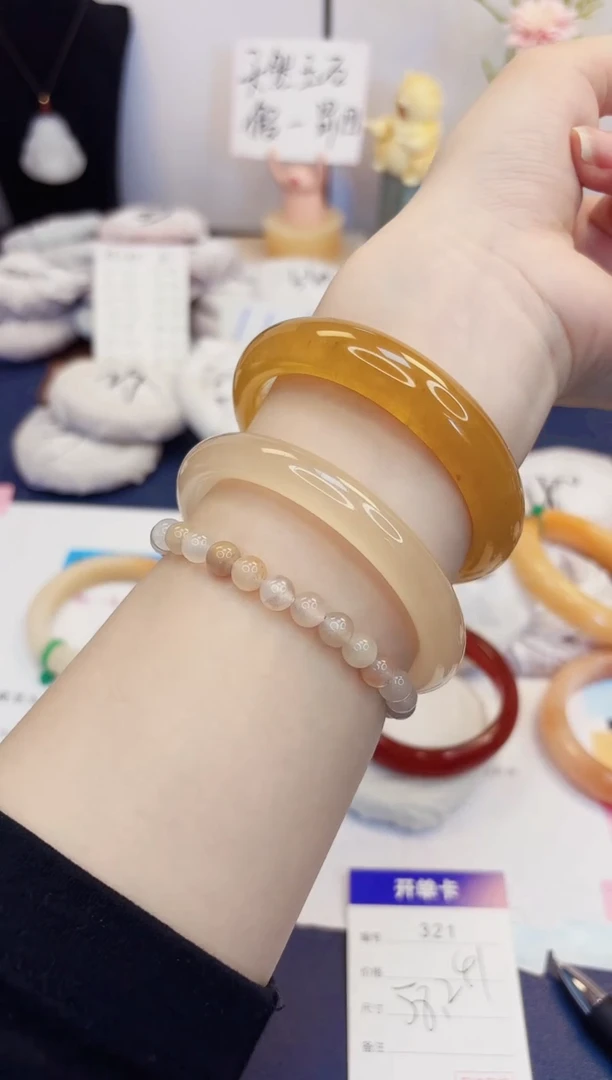 【闪购商品】石英质玉手镯未镶嵌321-财气镯-圈口58