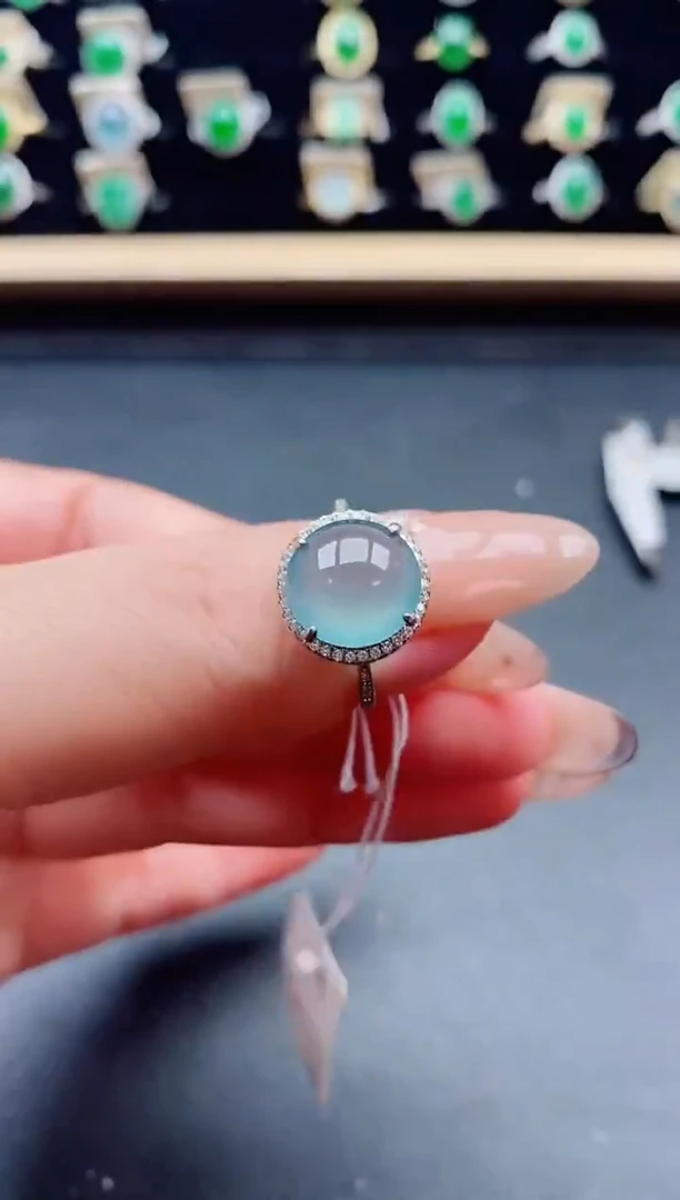 银S925镶嵌戒指翡翠1