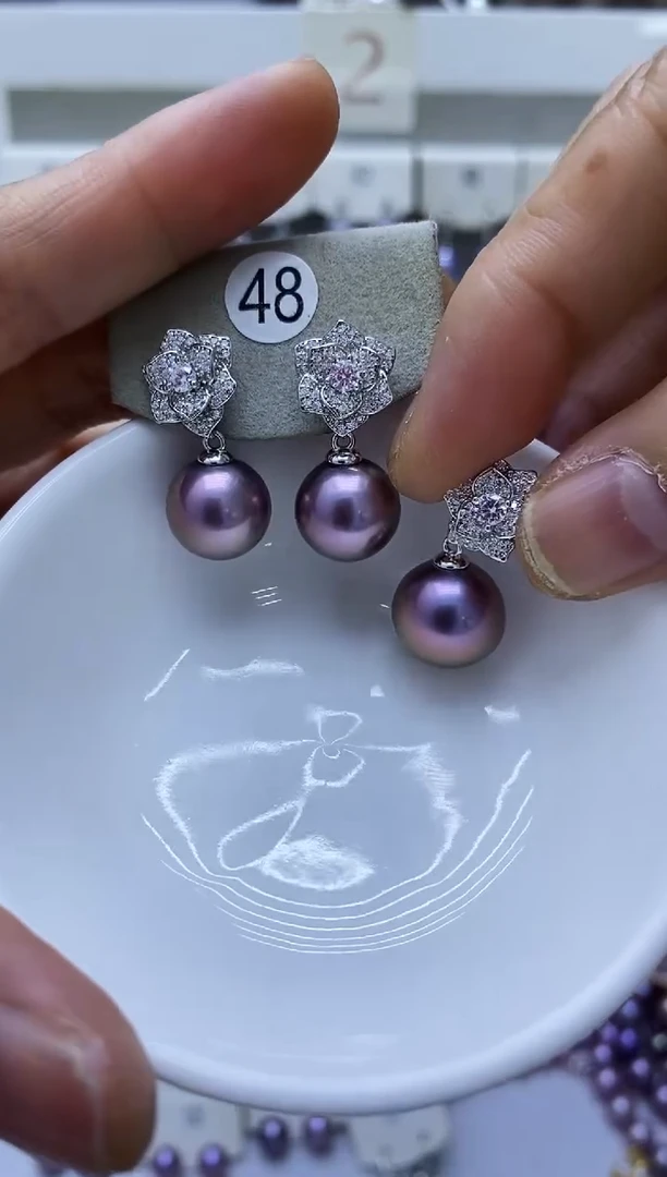 银S925镶嵌淡水珍珠耳饰48套