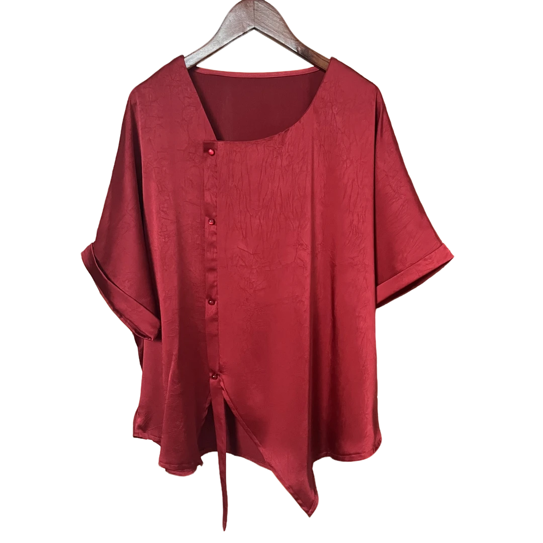 【佳佳】207高品质不规则气质宽松大码上衣显瘦