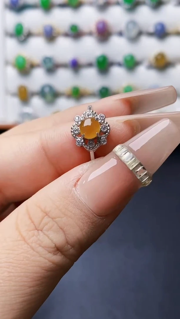 银S925镶嵌戒指翡翠3022