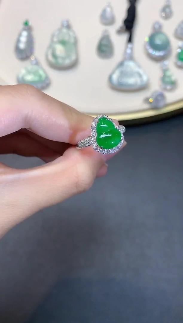 18K金镶嵌戒指翡翠S890|19800