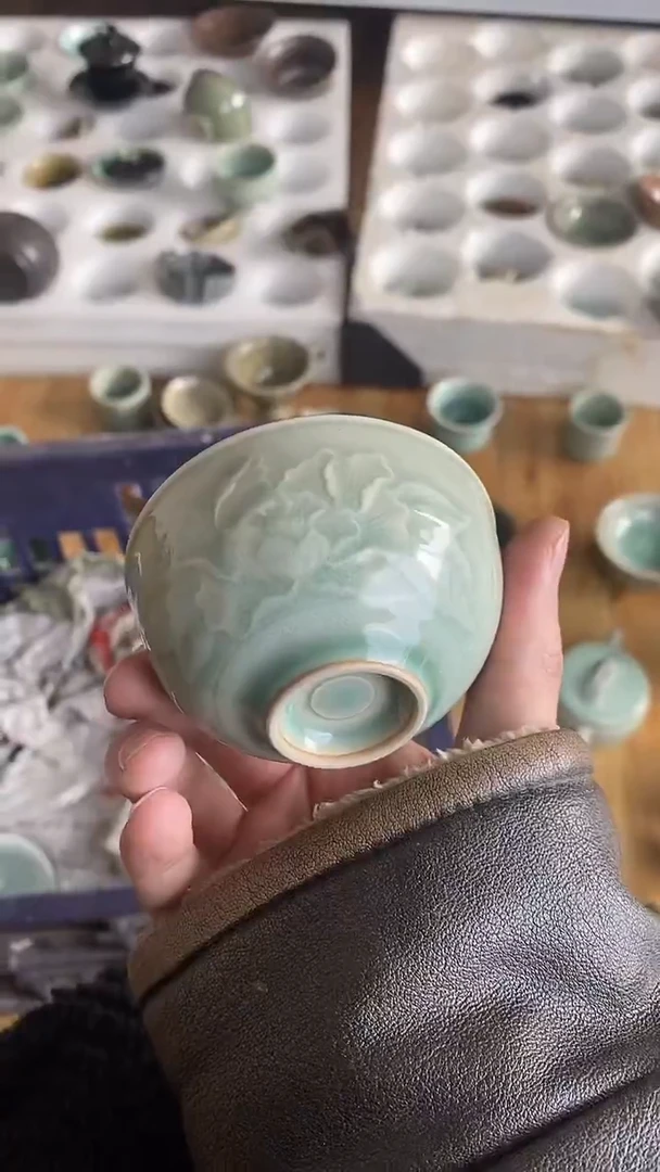 【山隐青瓷】龙窑柴烧杯子   微瑕