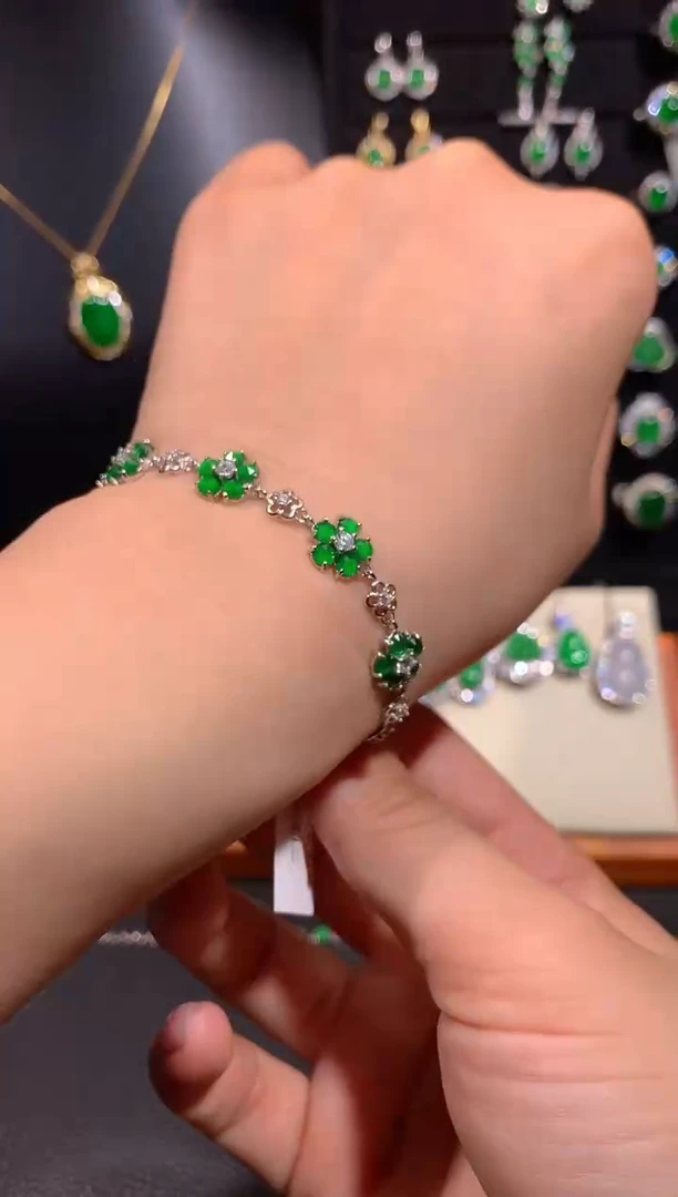 【闪购商品】翡翠手链银S925镶嵌多样性