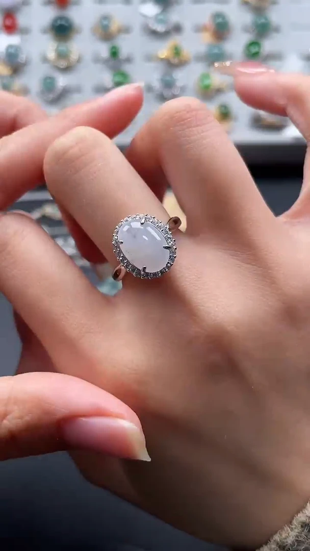 【闪购商品】翡翠戒指银S925镶嵌456365