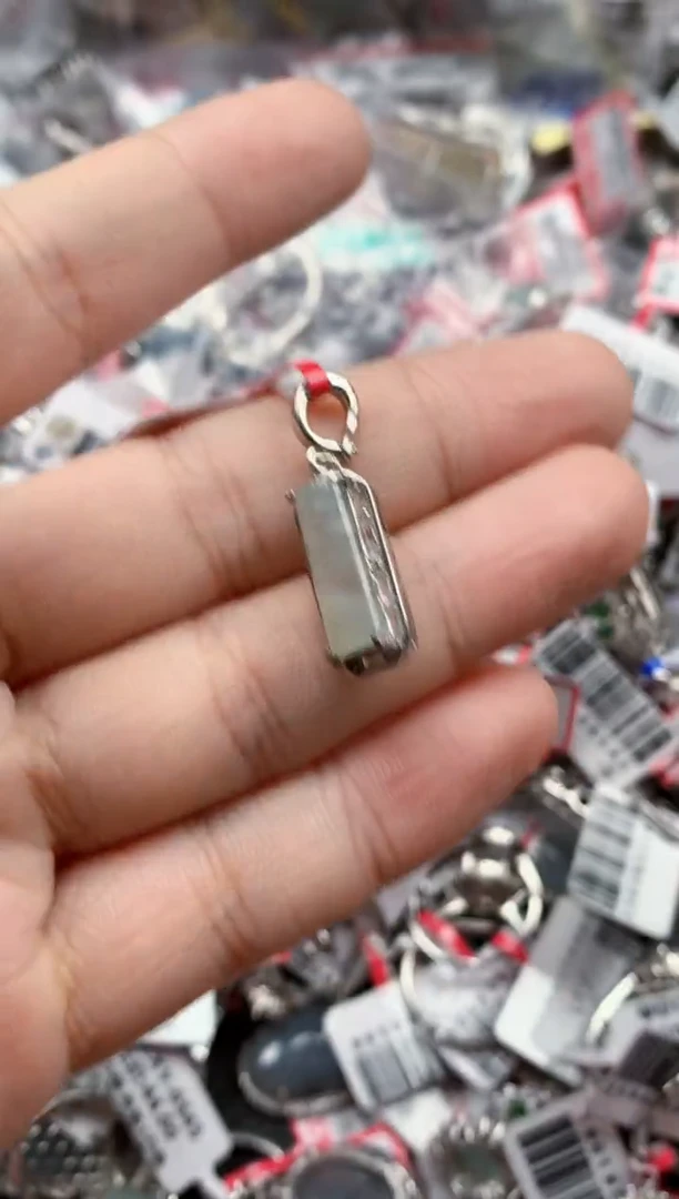银S925镶嵌戒指翡翠天然A货缅甸翡翠
