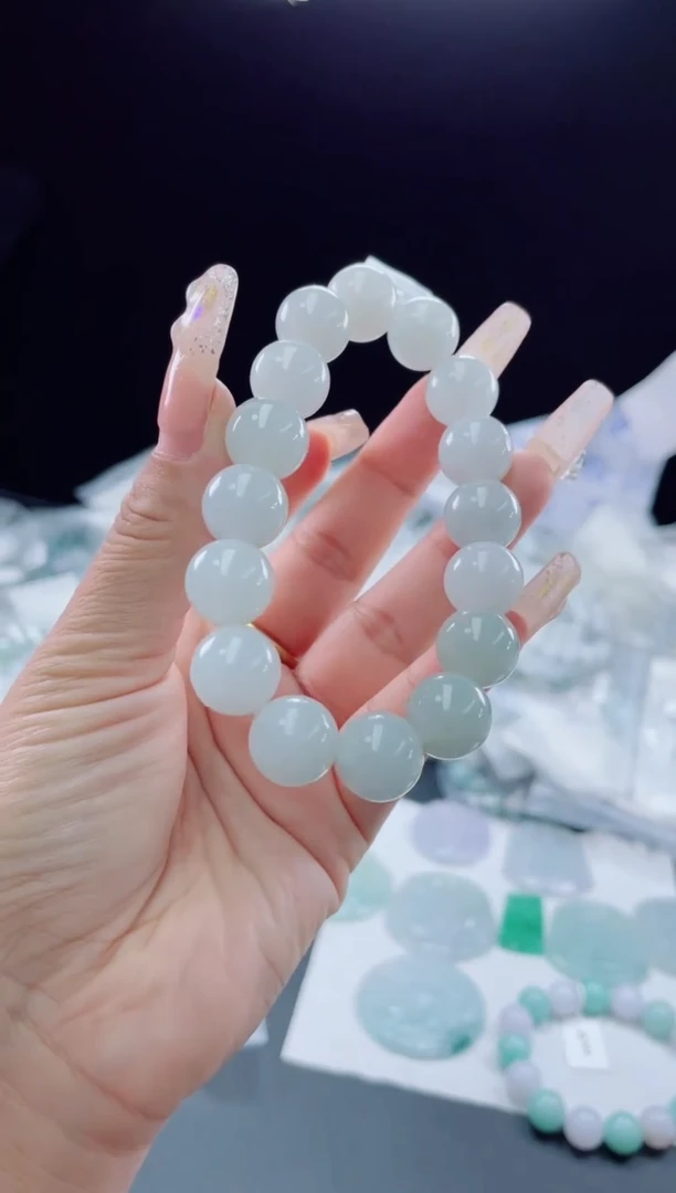 未镶嵌定制翡翠珠串