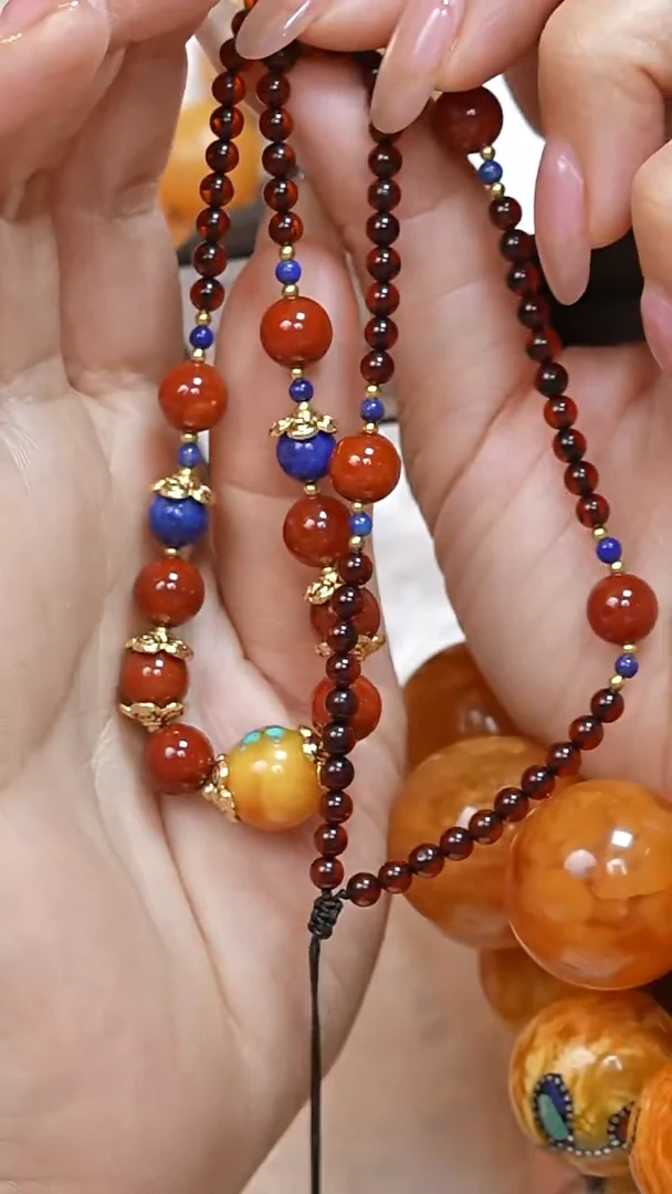 蜜蜡颈饰未镶嵌3440天然蜜蜡珠宝奇石云端妖孽全部保真