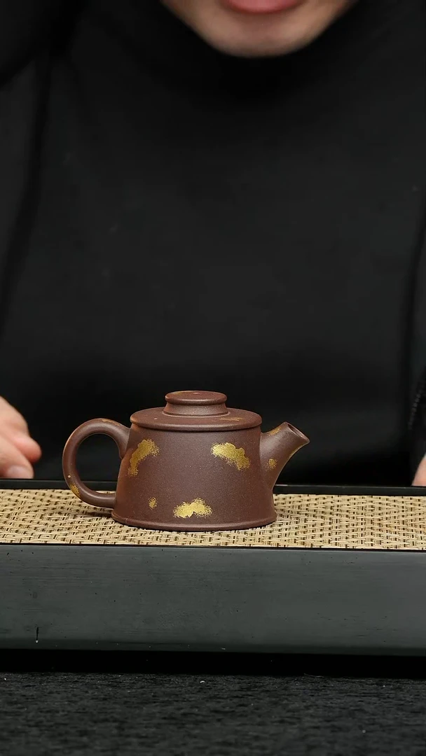 茶壶紫砂五堂 狂飙鱼罩-飘金