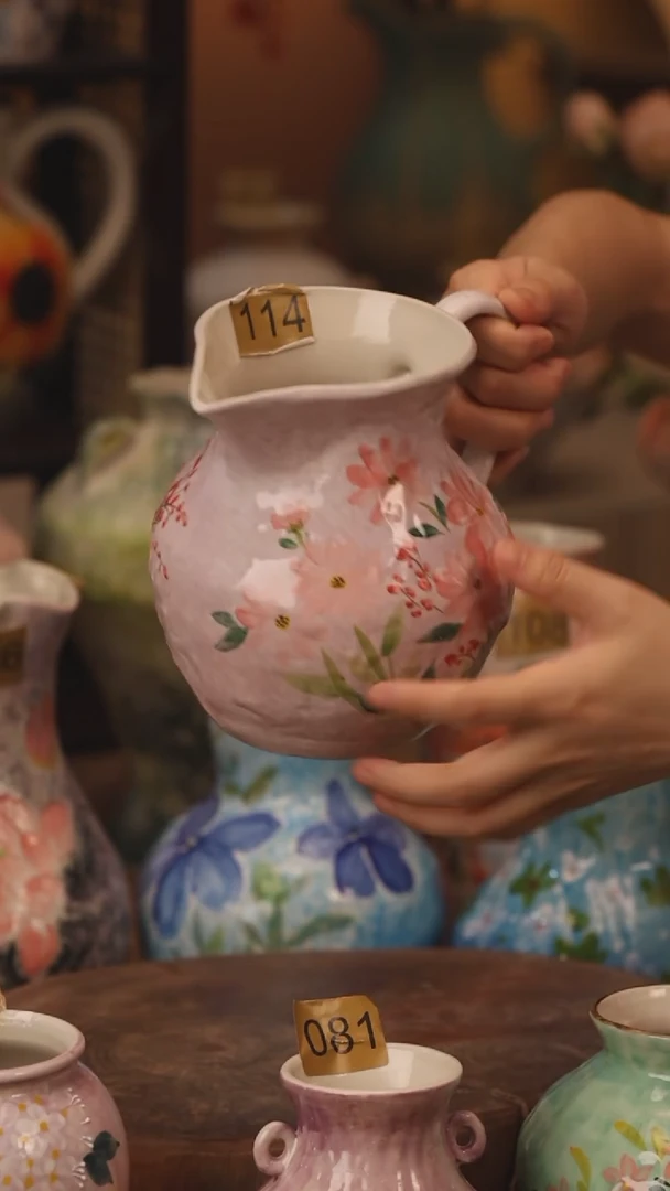 陶瓷114景德镇设计师手作花器摆件侘寂风