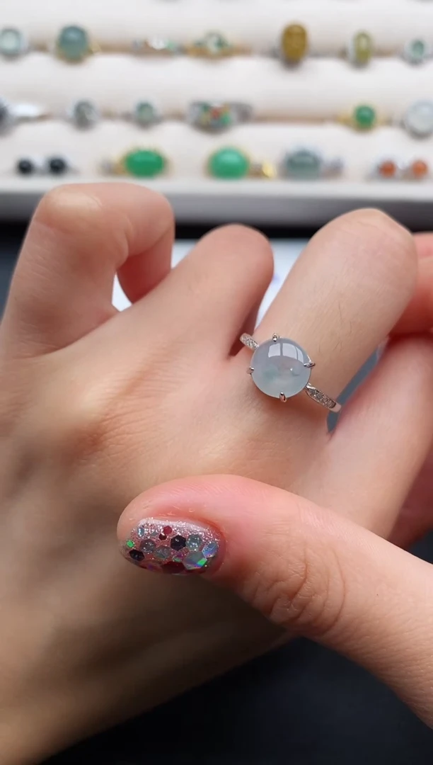 银S925镶嵌戒指翡翠555555555+9