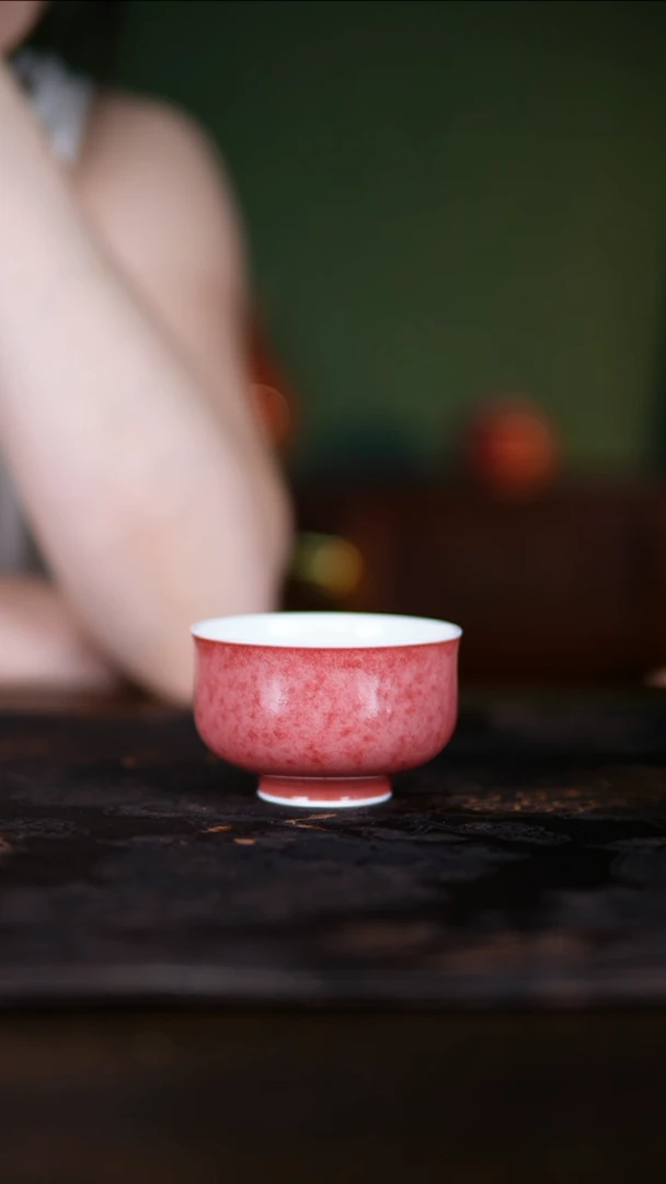 杯子景德镇纯手工陶瓷豇豆红