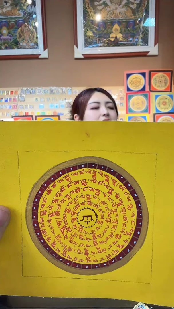 吊坠黄财神-纯手绘唐卡