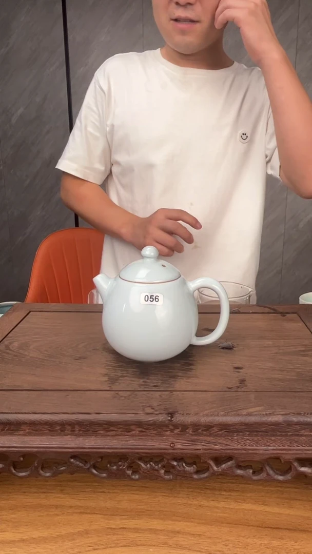 杯056号月白釉大龙蛋壶微微不完美裸发