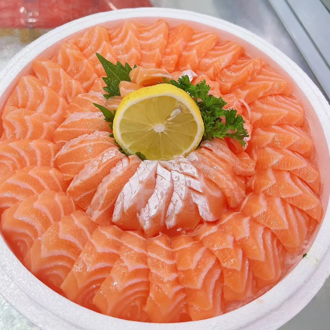 【精品】新鲜三文鱼双拼（三文鱼中段拼鱼腩）纯肉 去皮精修 500g