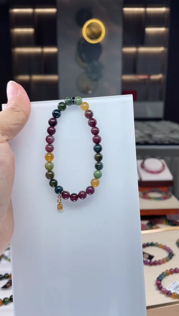 未镶嵌单圈手串碧玺（多样性发一条）Q