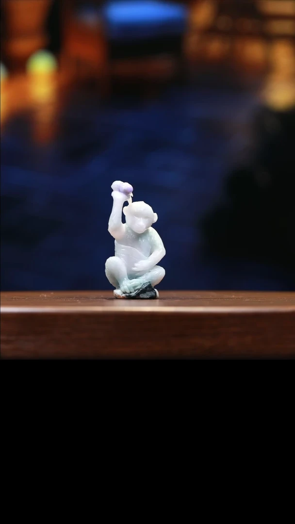 【闪购商品】翡翠摆件未镶嵌翡翠灵猴献寿