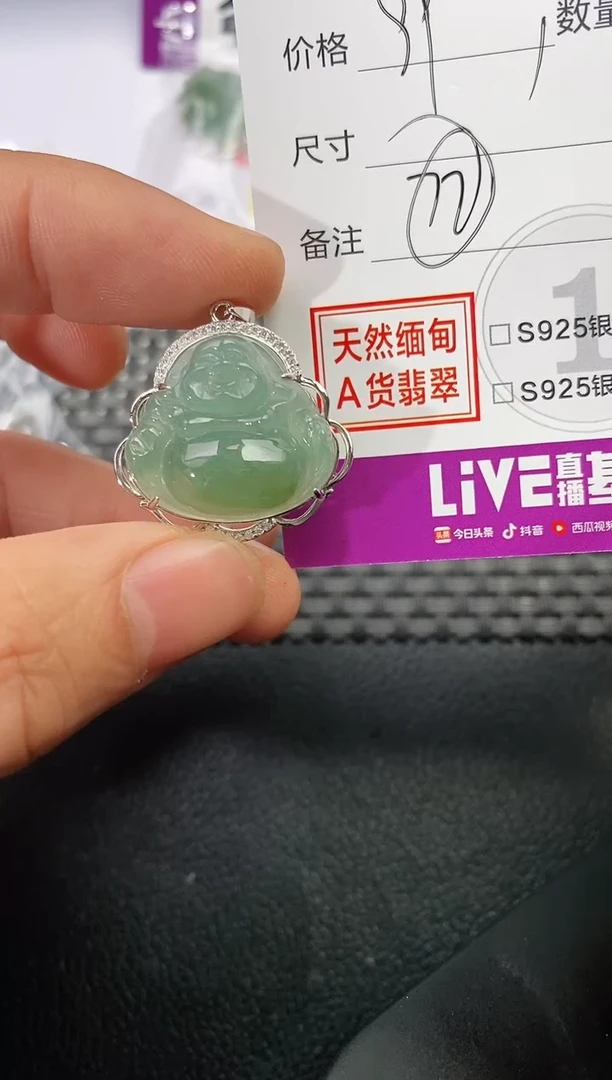 颈饰银S925镶嵌翡翠小***✨挂件