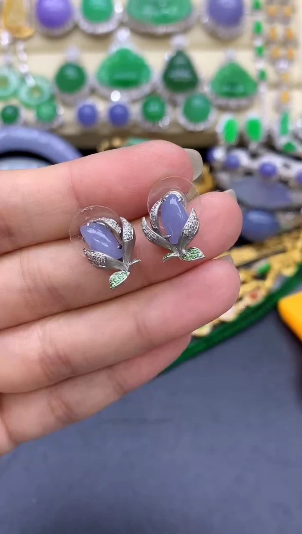 18K金镶嵌翡翠耳饰265-中国好珍宝