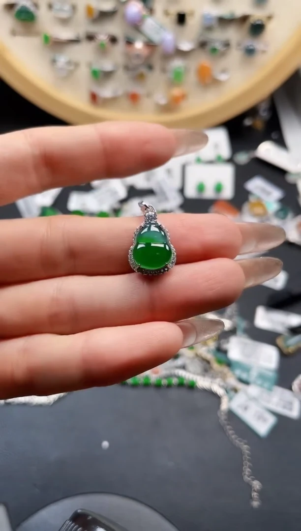 银S925镶嵌戒指翡翠天然翡翠10.11/0145