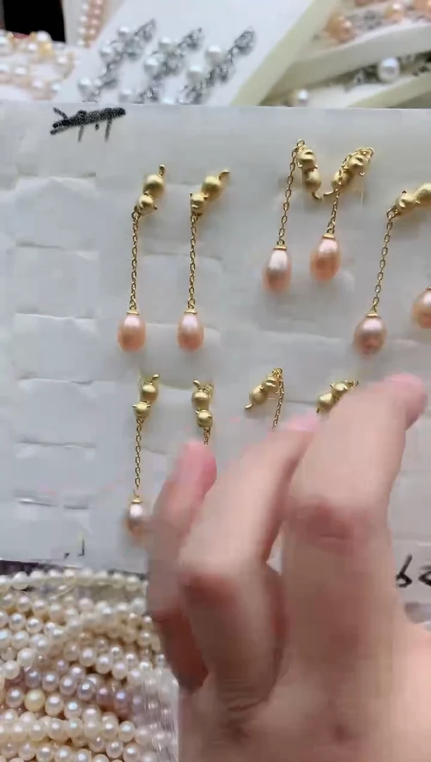 合金耳饰淡水珍珠多样性发其一，非无暇