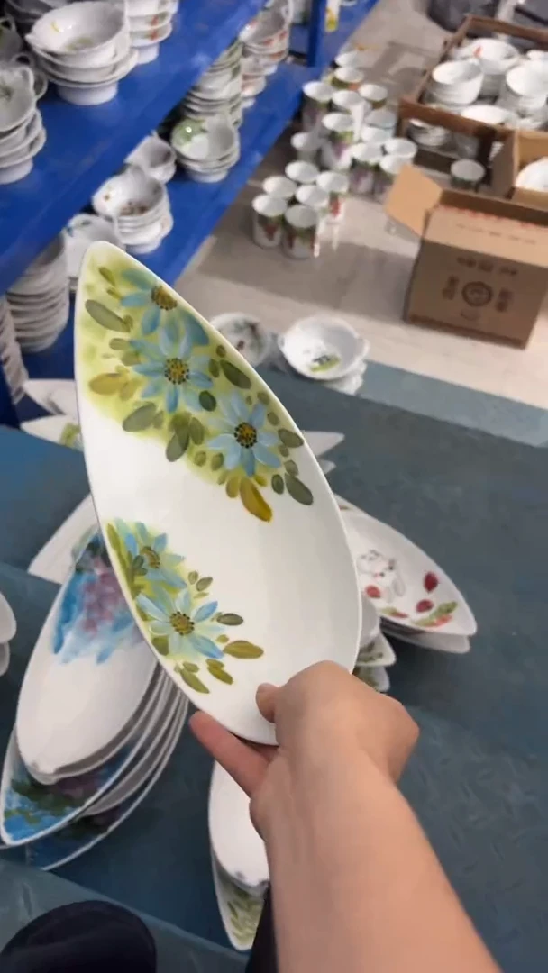 景德镇手绘釉中彩（食品级）船型盘福利价