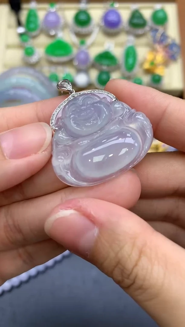 颈饰18K金镶嵌翡翠350-中国好珍宝