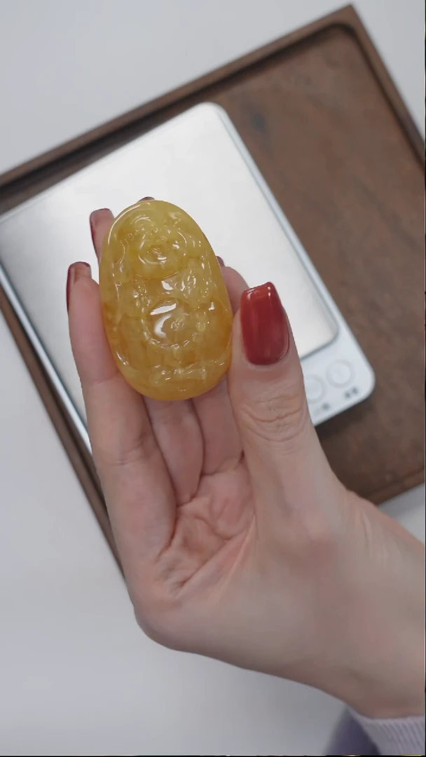 【闪购商品】琥珀颈饰未镶嵌王君老师作品-弥勒佛
