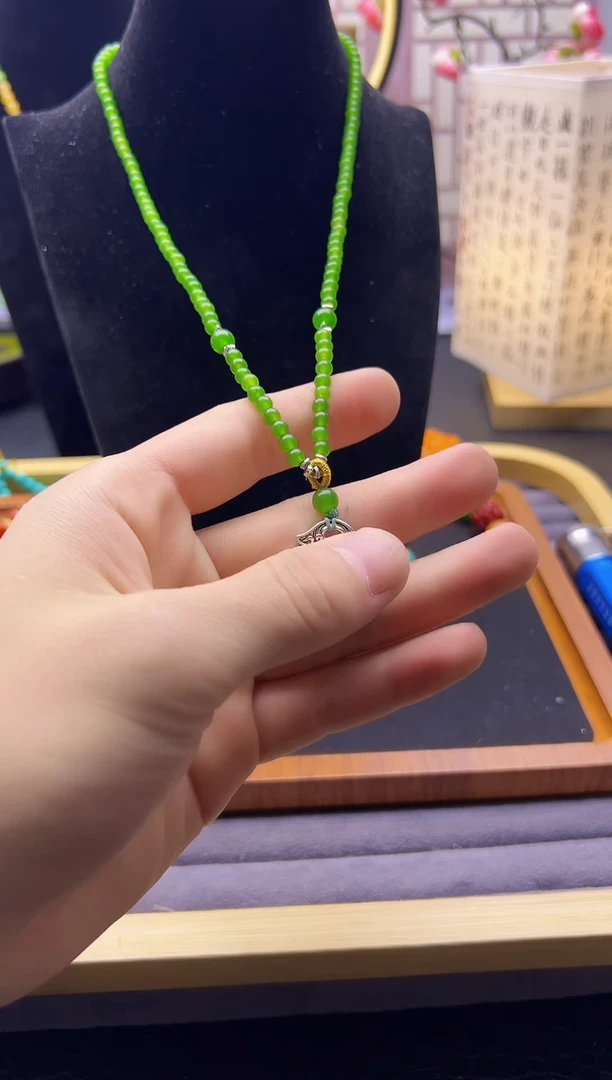 【闪购商品】和田玉颈饰银S925镶嵌X774````