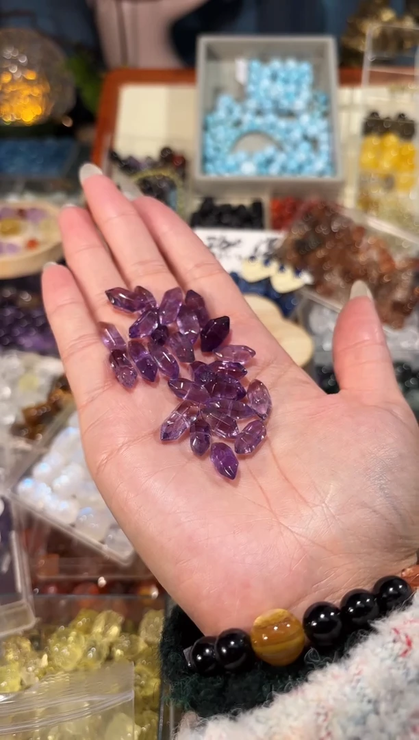 【闪购商品】水晶手串未镶嵌紫水双尖单个