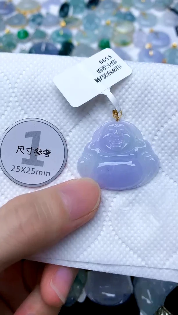 颈饰18K金镶嵌翡翠天然A货翡翠