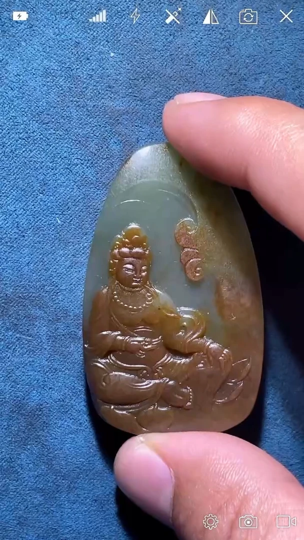 未镶嵌和田玉挂件XT 自在观音吊坠