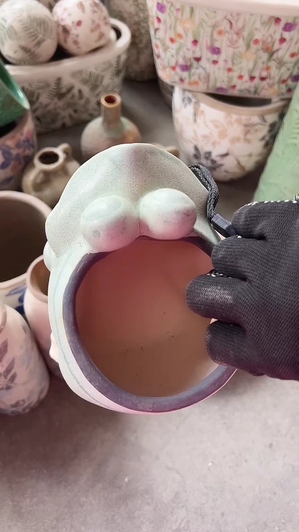 【闪购商品】陶瓷花盆高11cm内口8.5cm